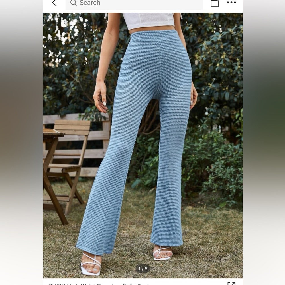 Blue shein flare pants